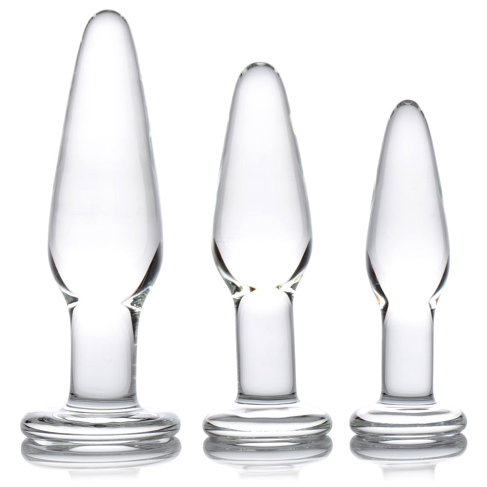 3pc Dosha Glass Anal Plug Kit