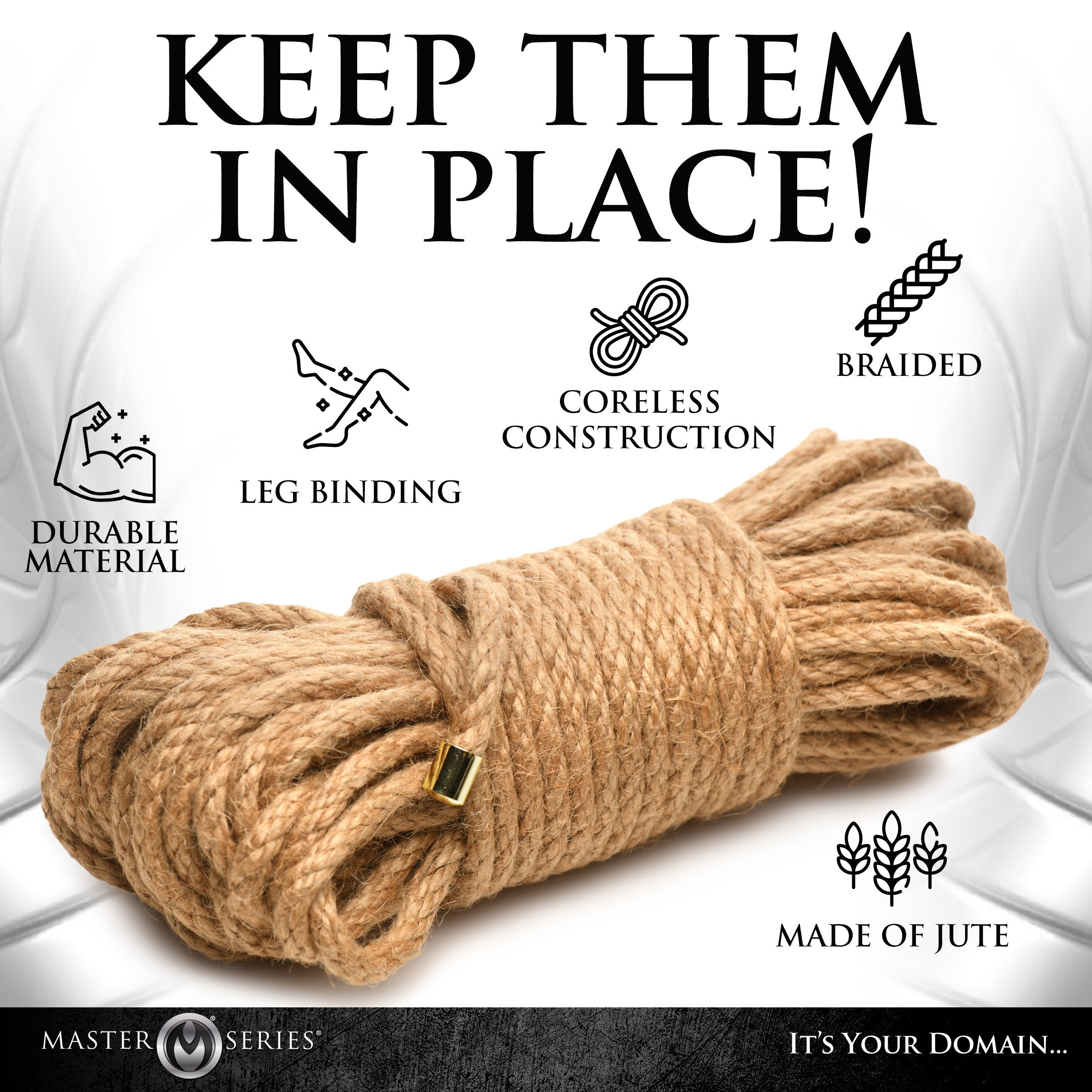 50ft Premium Braided Jute Bondage Rope