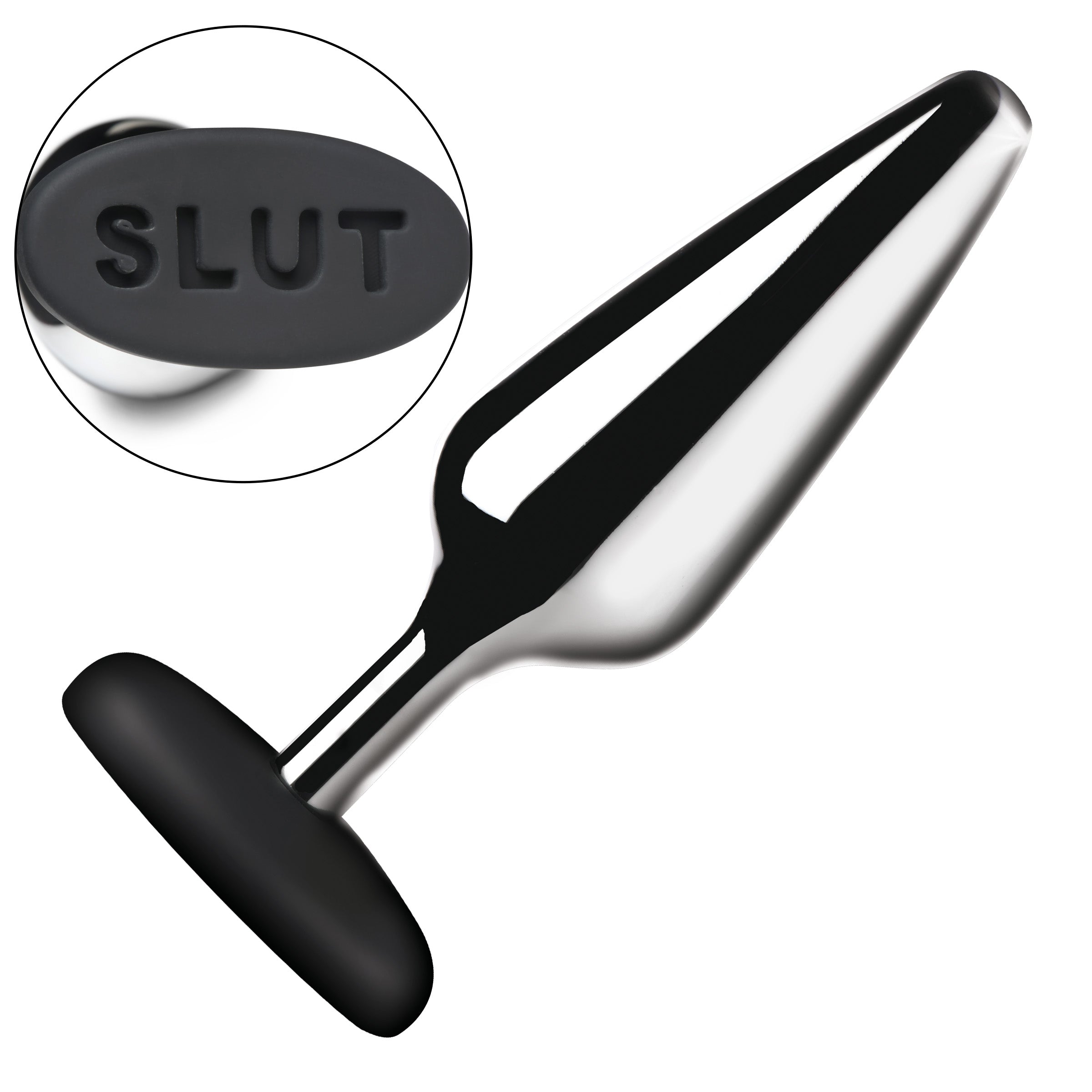 anal plug lockable Butt Slut Metal & Silicone Butt Plug