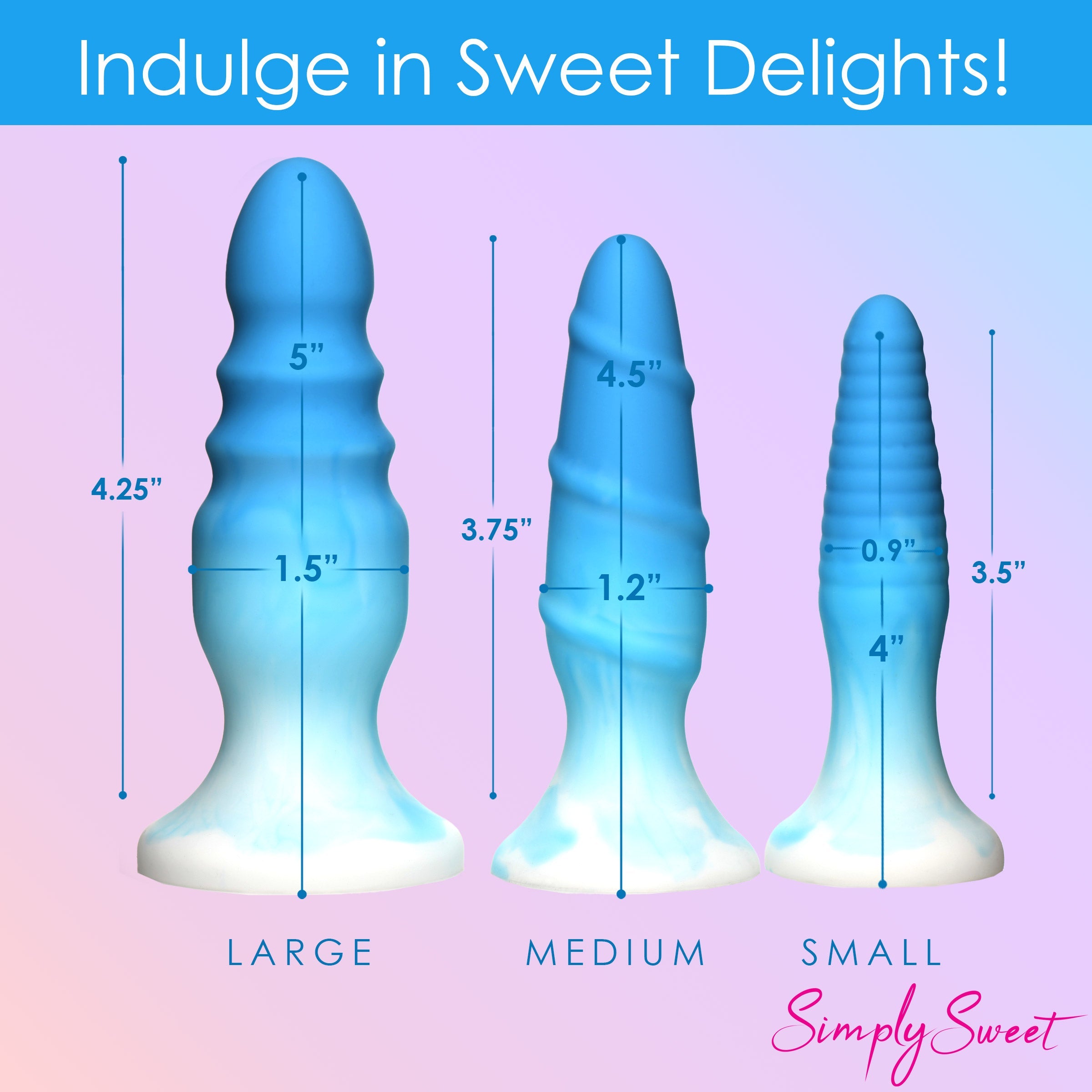 3 Piece Silicone Butt Plug Set