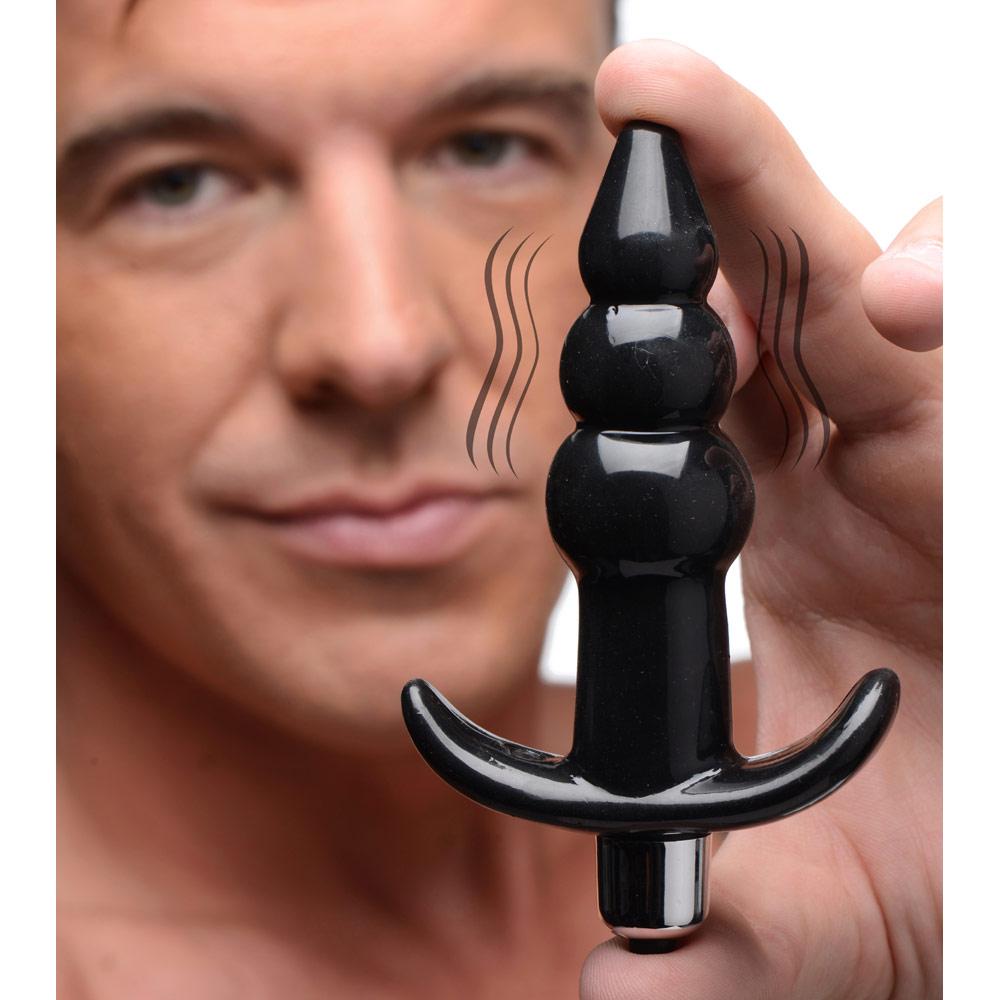 Ribbed Vibrating Butt Plug