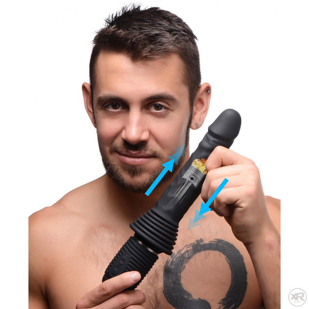 10X Silicone Vibrating and Thrusting Dildo 10X Silicone Vibrating and Thrusting Dildo