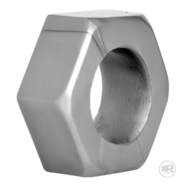 Silver Hex Cock Ring and Ball Stretcher