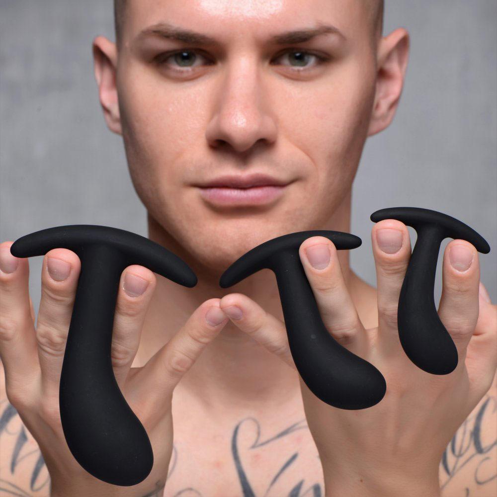 Dark Delights 3 Piece Curved Silicone Anal Trainer Set