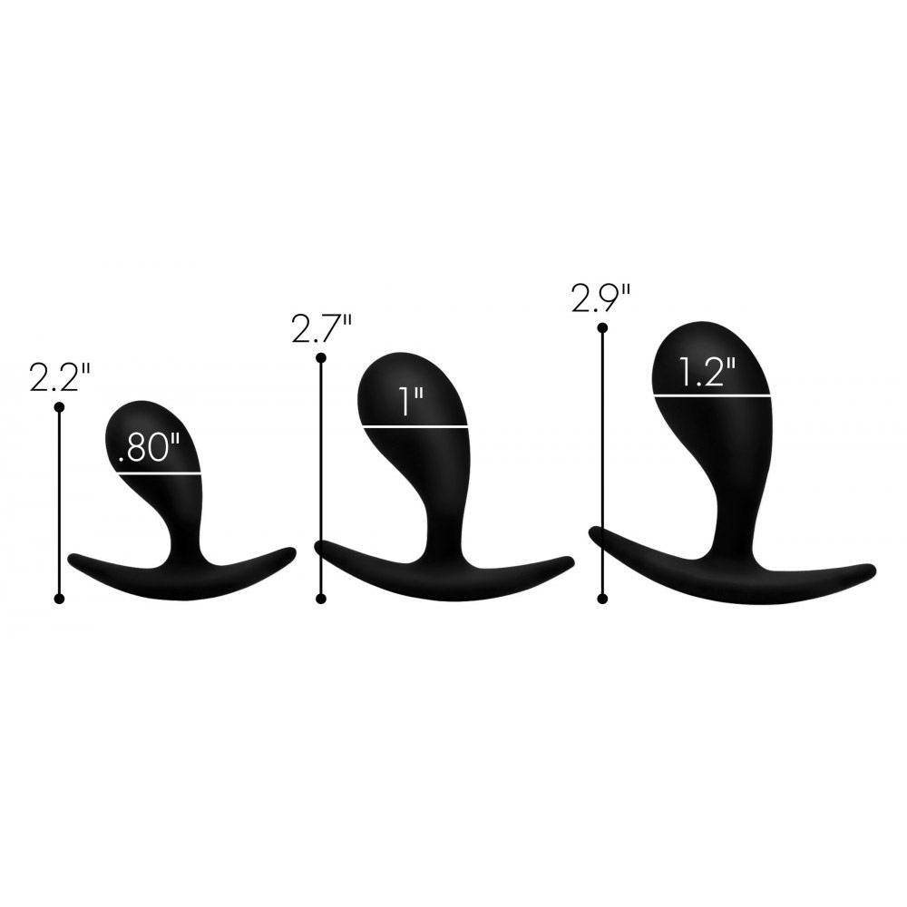 Dark Droplets 3 Piece Curved Silicone Anal Trainer Set