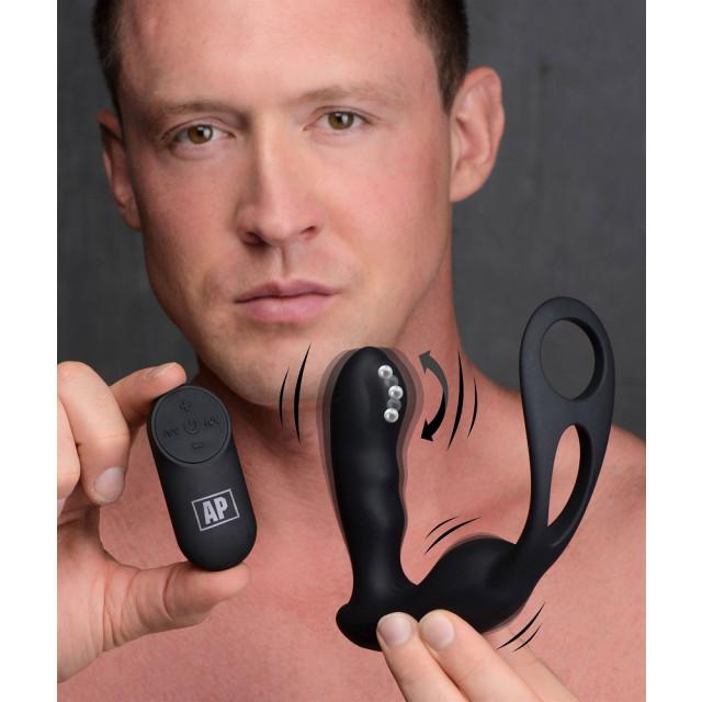 7X P-Strap Milking and Vibrating Prostate Stimulator with Cock and Ball Harness