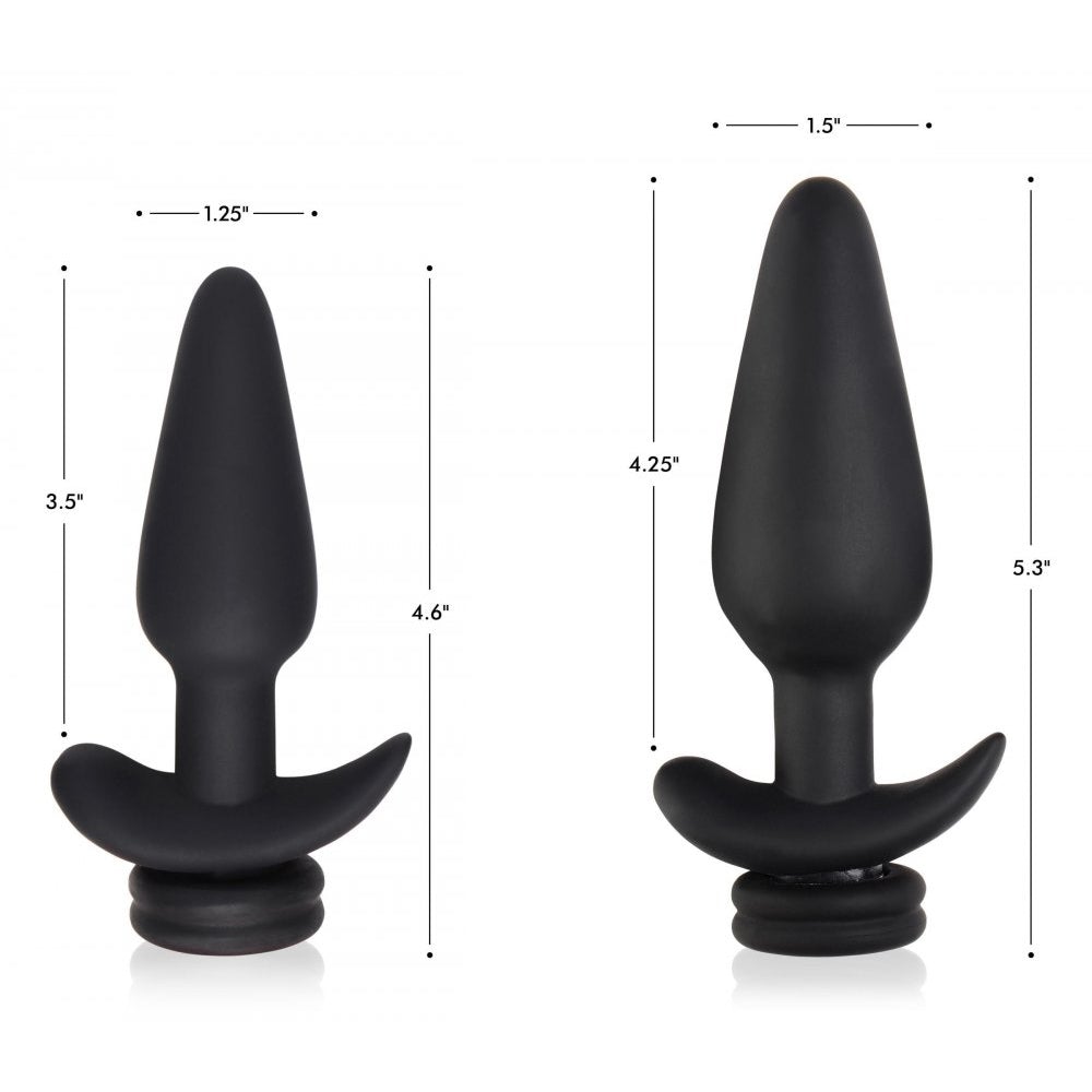 Interchangeable 10X Vibrating Silicone Anal Plug with Remote