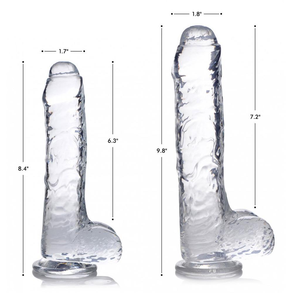 Slim C-Thru Clear Dildo with Balls