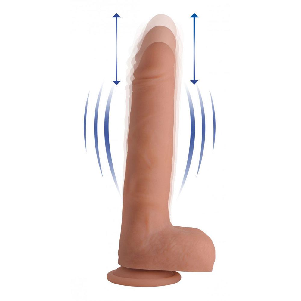 Vibrating & Thrusting Remote Control Silicone Dildo