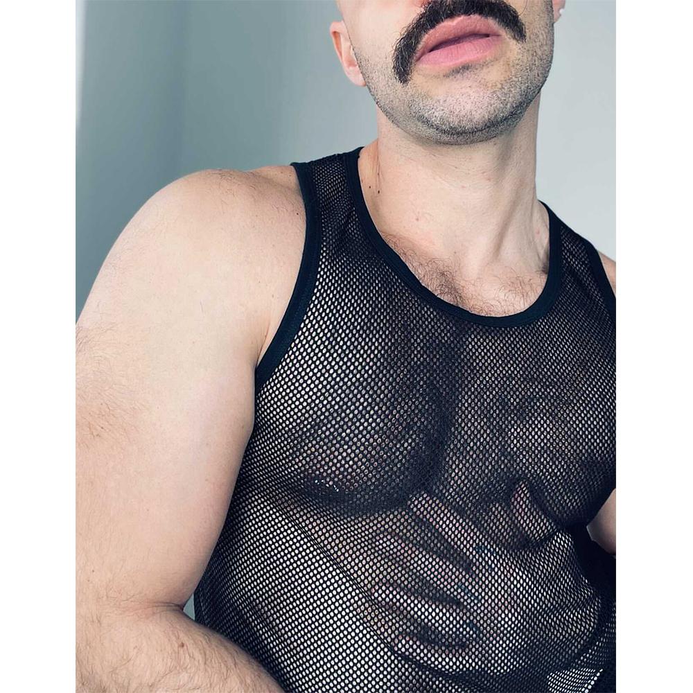 Black Mesh Adam4Adam Tank Top