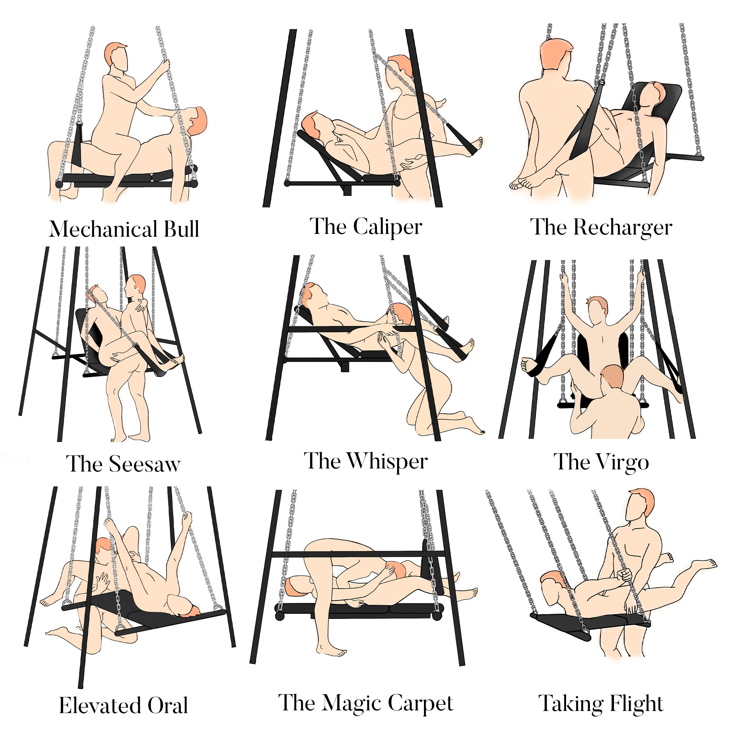 Throne Adjustable Sex Swing with Stand
