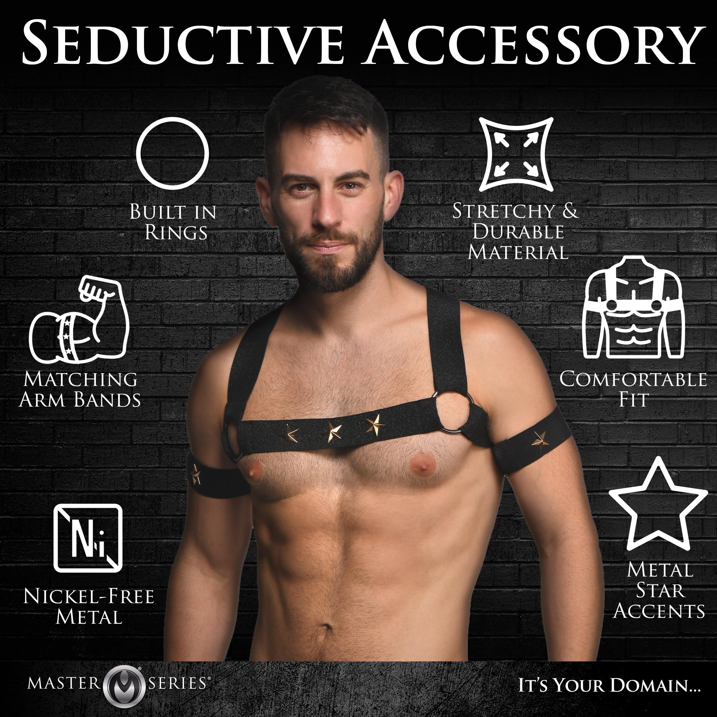 Rave Harness Elastic Chest Harness with Arm Bands