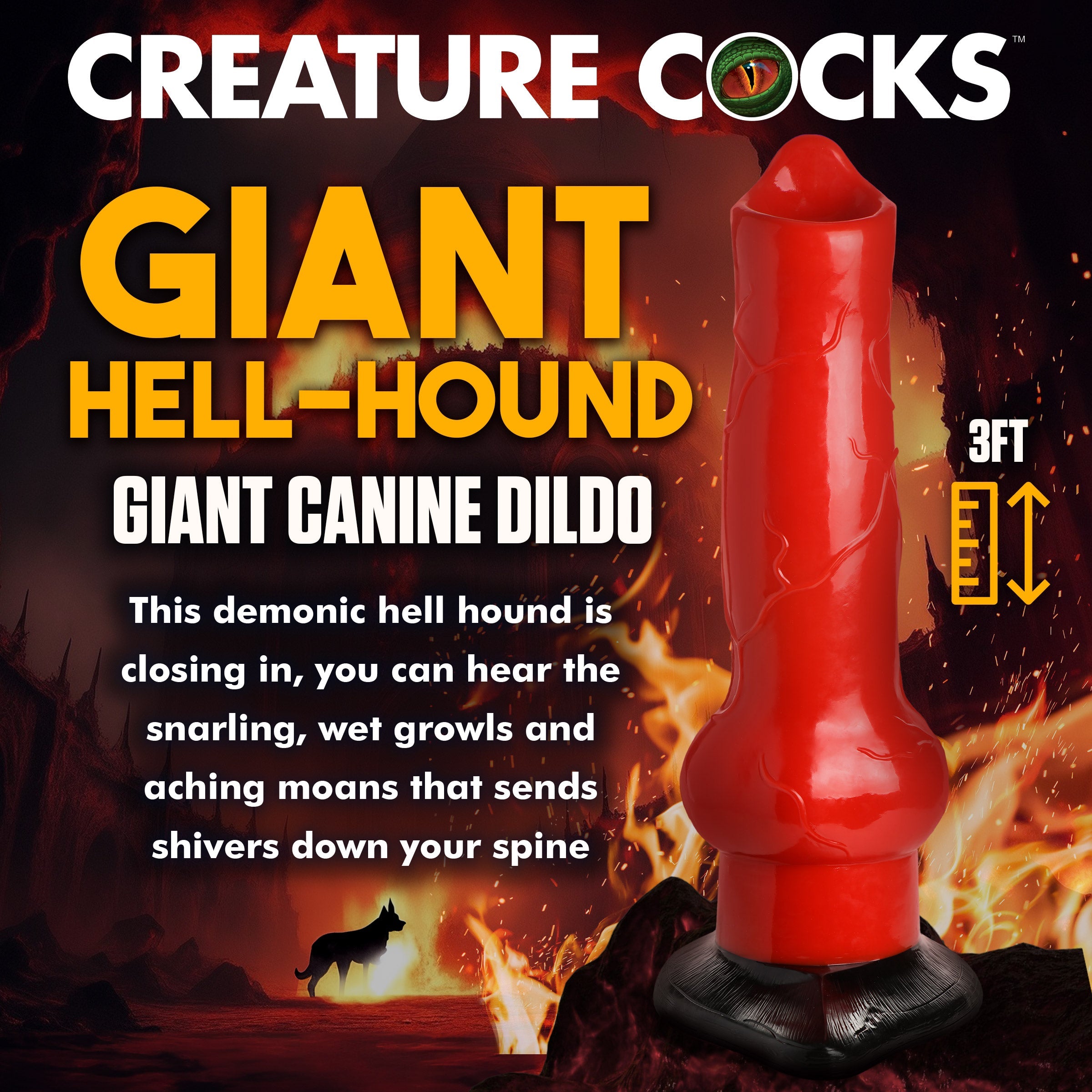 Giant Hell-Hound Canine 3ft Dildo
