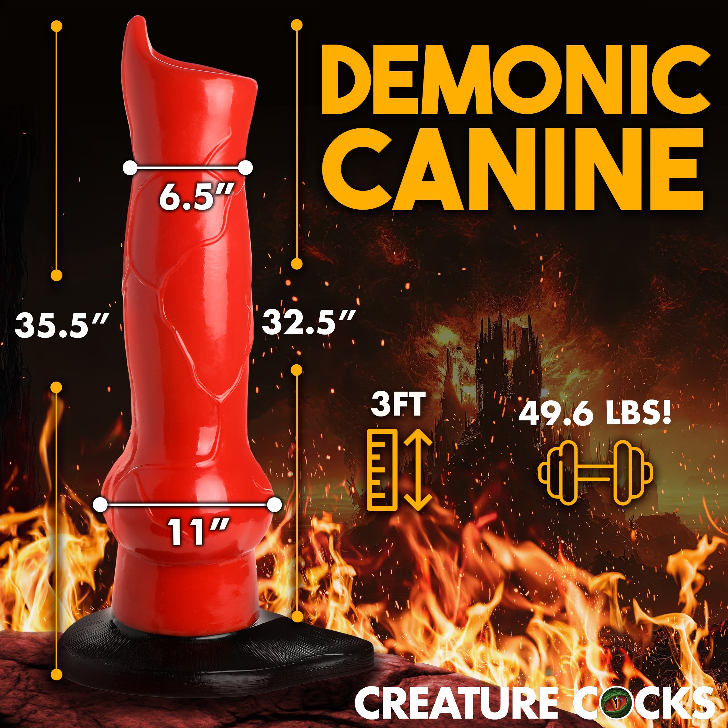 Giant Hell-Hound Canine 3ft Dildo