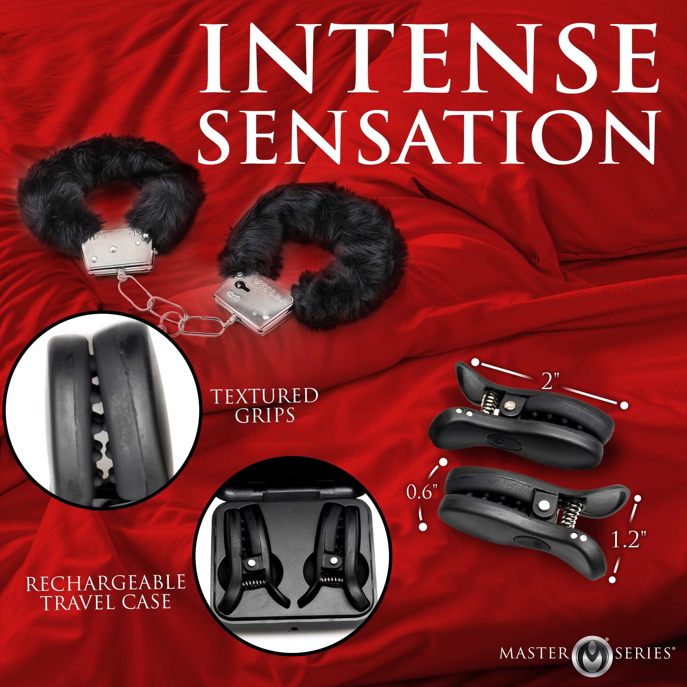 Dark Grip Wireless Vibrating Nipple Clamps with Rechargeable Case Dark Grip Wireless Vibrating Nipple Clamps with Rechargeable Case