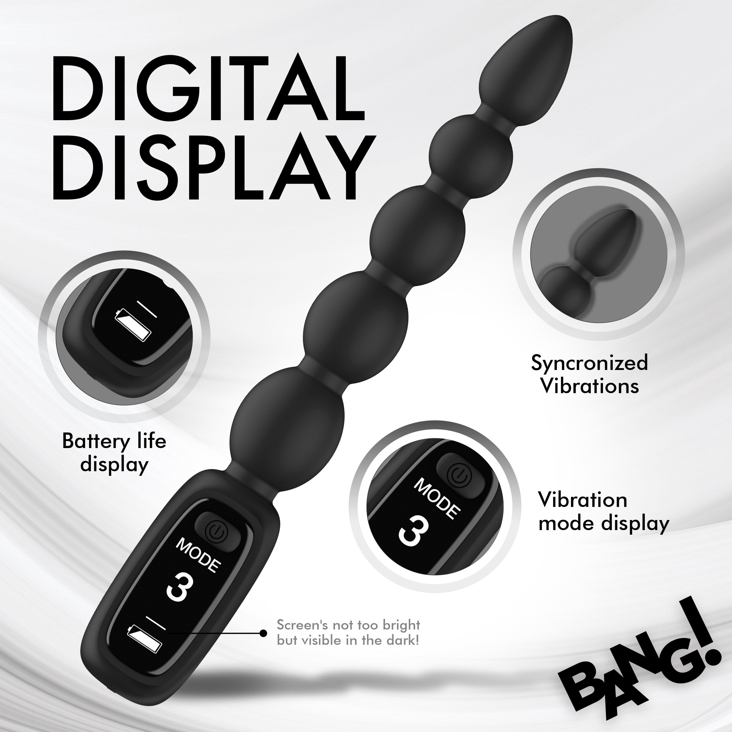 Silicone Anal Beads with Digital Display Silicone Anal Beads with Digital Display