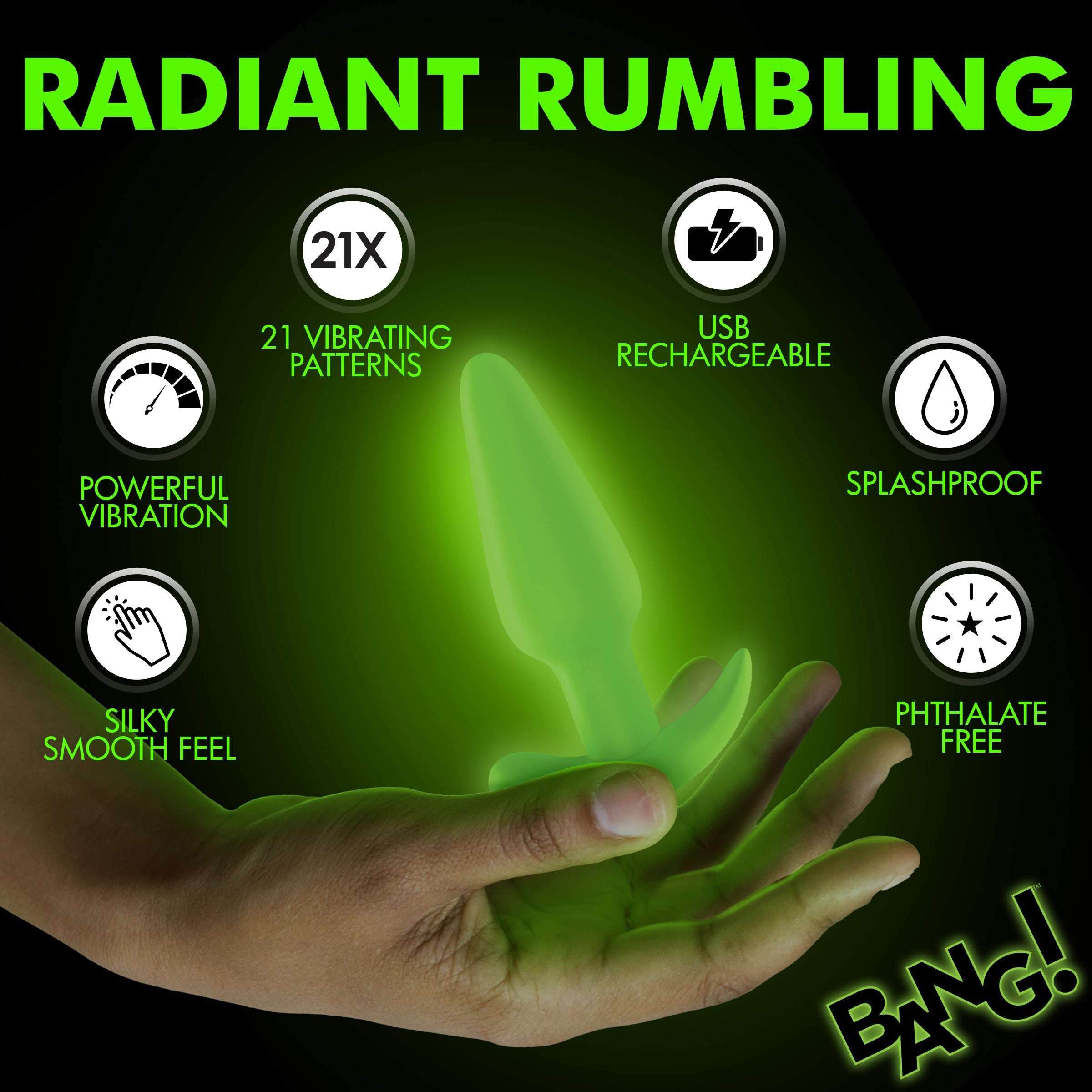 Glow-in-the-Dark Silicone Butt Plug Glow-in-the-Dark Silicone Butt Plug