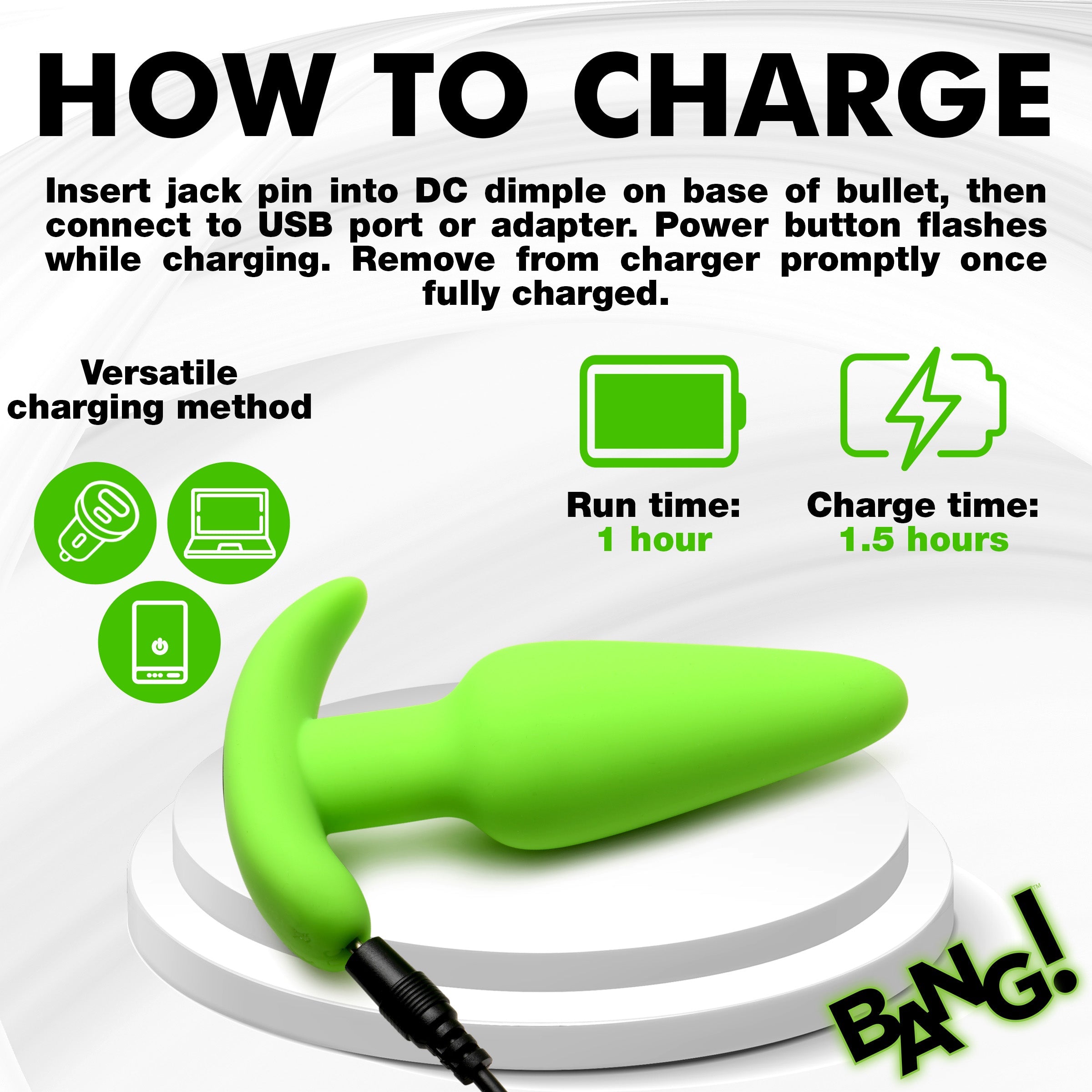 Glow-in-the-Dark Silicone Butt Plug Glow-in-the-Dark Silicone Butt Plug