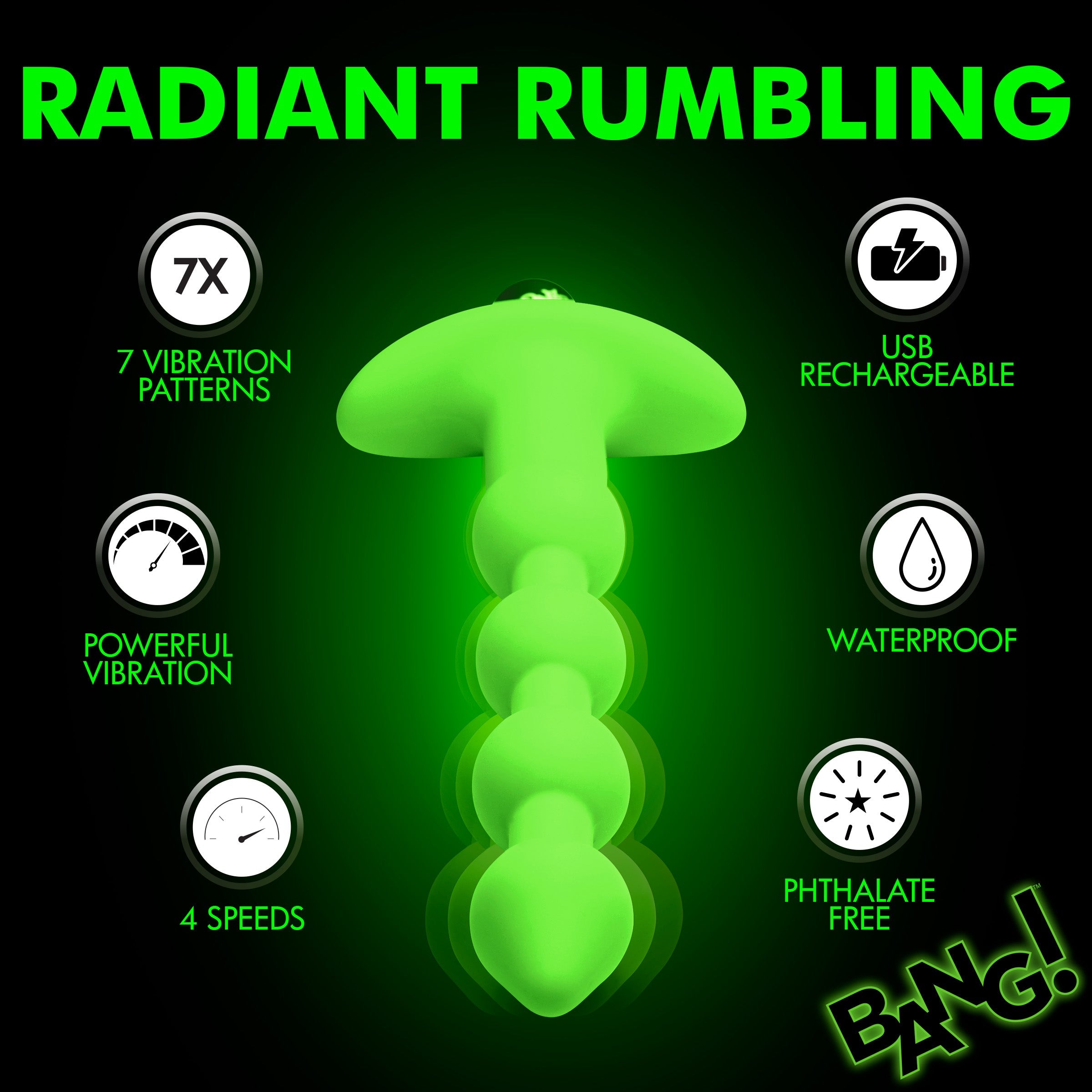 Glow-in-the-Dark Silicone Anal Beads Glow-in-the-Dark Silicone Anal Beads