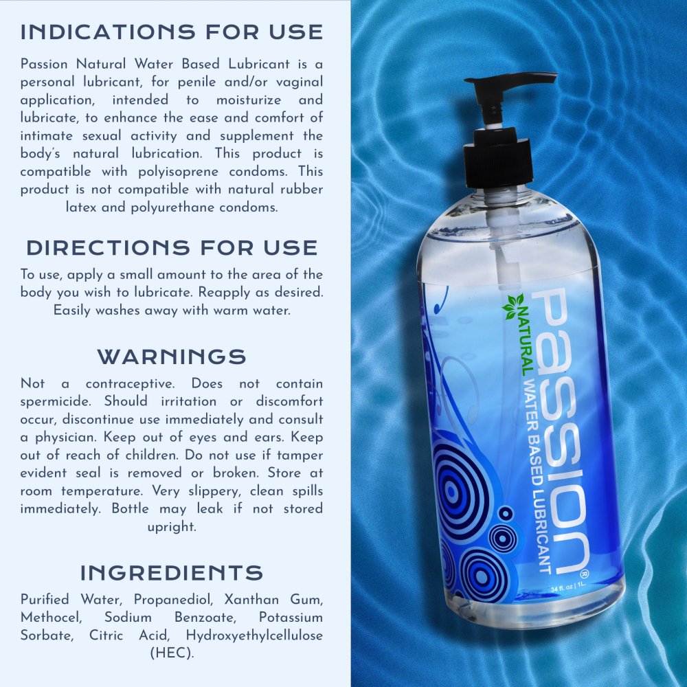 34oz Passion Natural Water-Based Lube Pump 34oz Passion Natural Water-Based Lube Pump