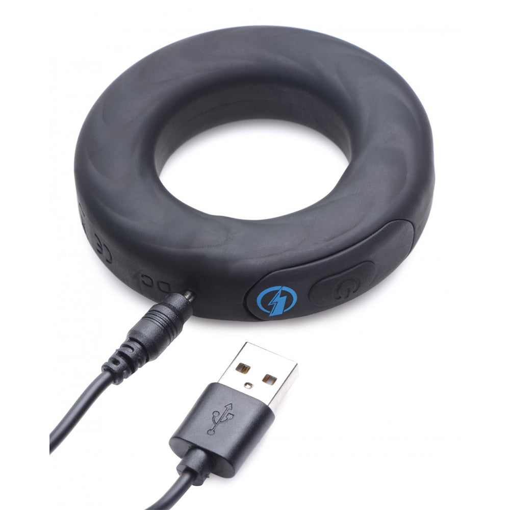 E-Stim Pro Silicone Vibrating Cock Ring with Remote Control