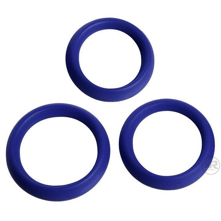 3pc Super Stretchy Blue Silicone Cock Rings