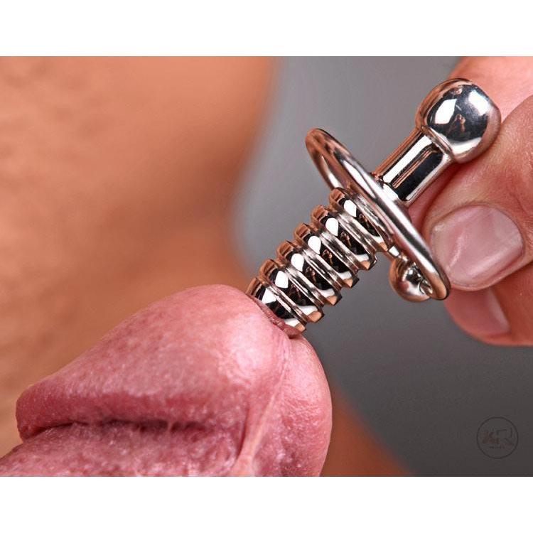 XL Ribbed Urethral Penis Plug with Hollow Core