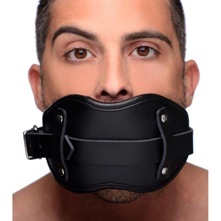 Leather Padded Silicone Penis Mouth Gag