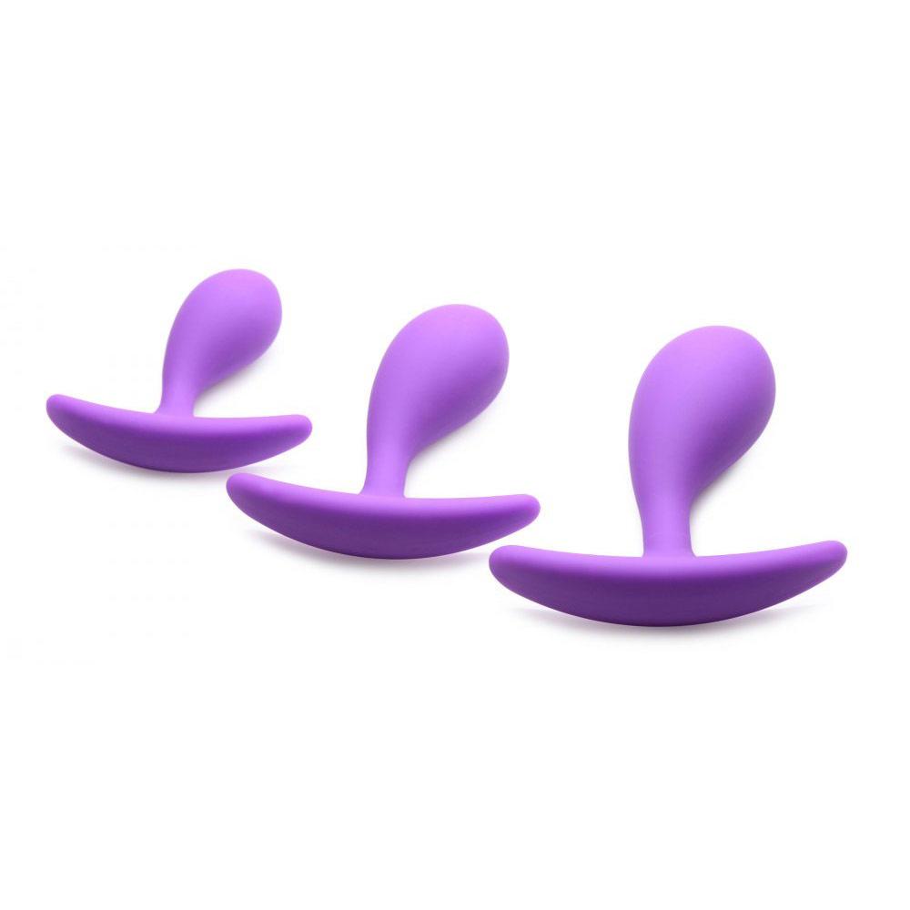 3pk Booty Poppers Curved Silicone Anal Trainer