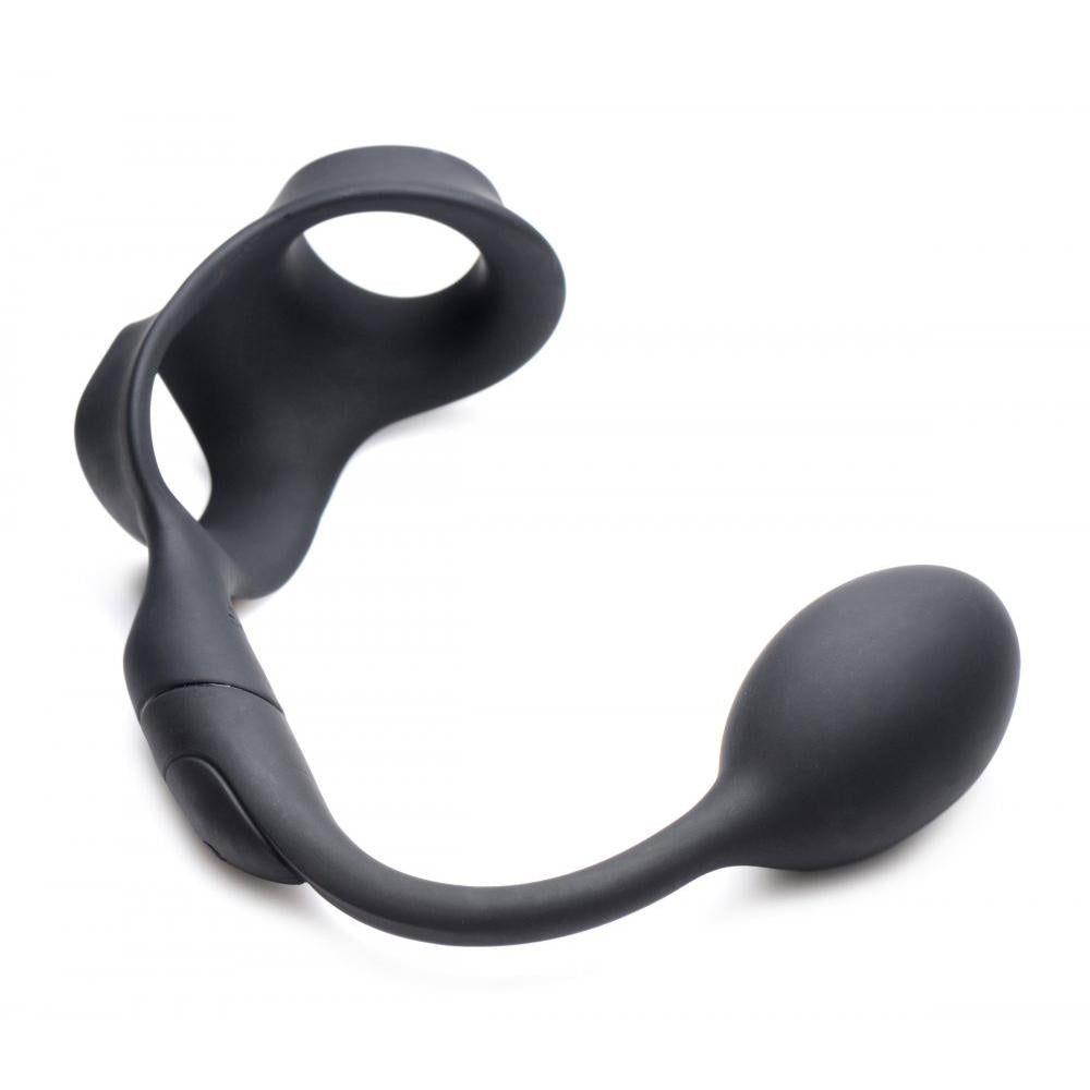 10X P-Bomb Silicone Cock and Ball Ring with Vibrating Anal Plug 10X P-Bomb Silicone Cock and Ball Ring with Vibrating Anal Plug