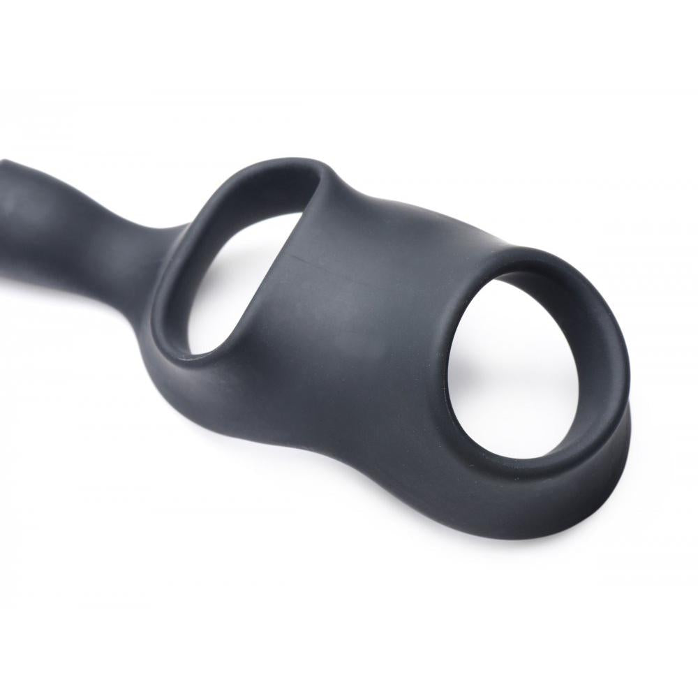 10X P-Bomb Silicone Cock and Ball Ring with Vibrating Anal Plug
