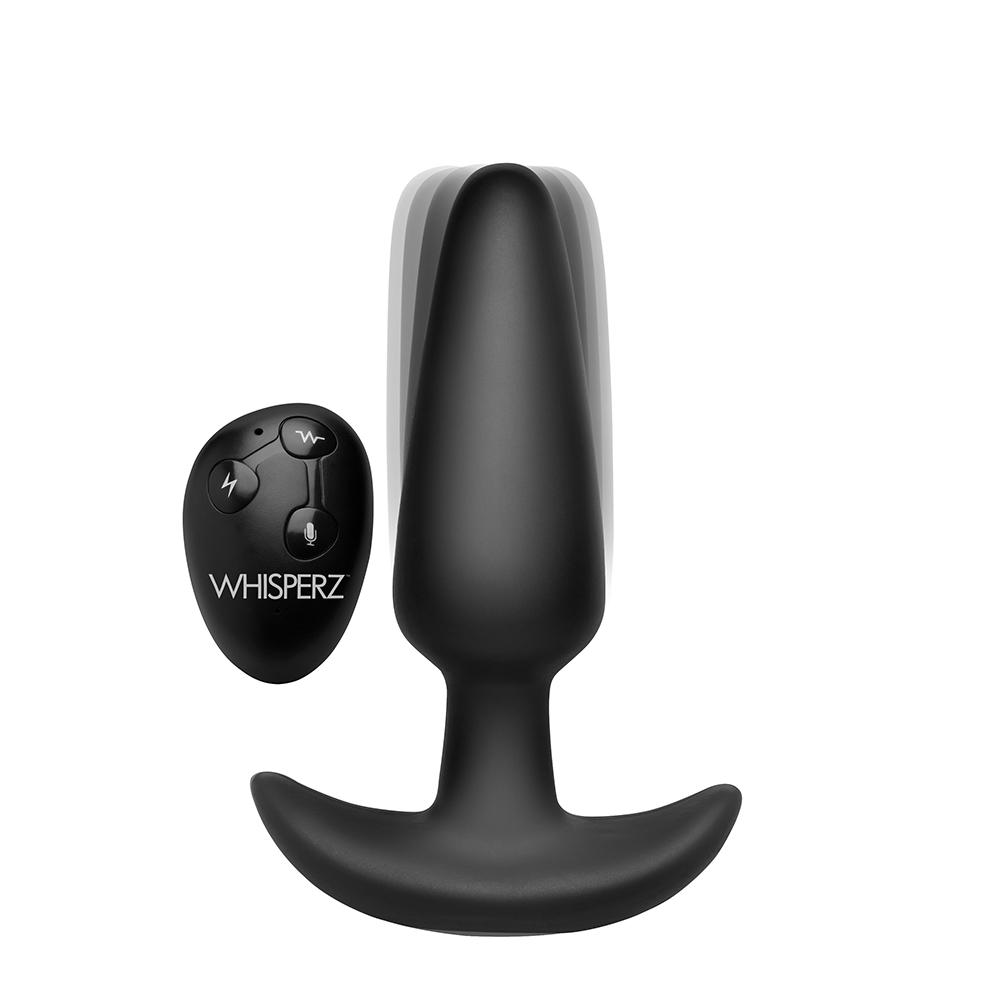 Voice Activated 10X Silicone Vibrating Slim Butt Plug with Remote Control