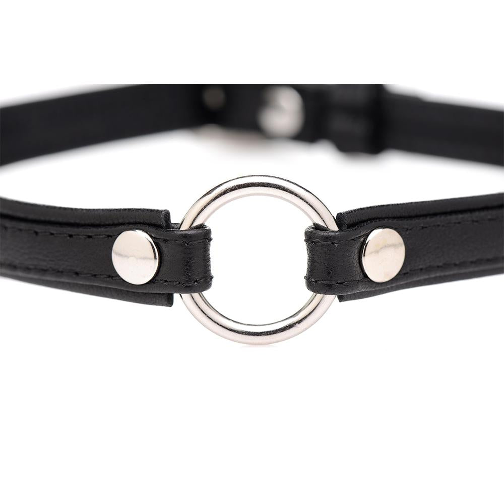 Sex Pet Leather Choker with Silver Ring