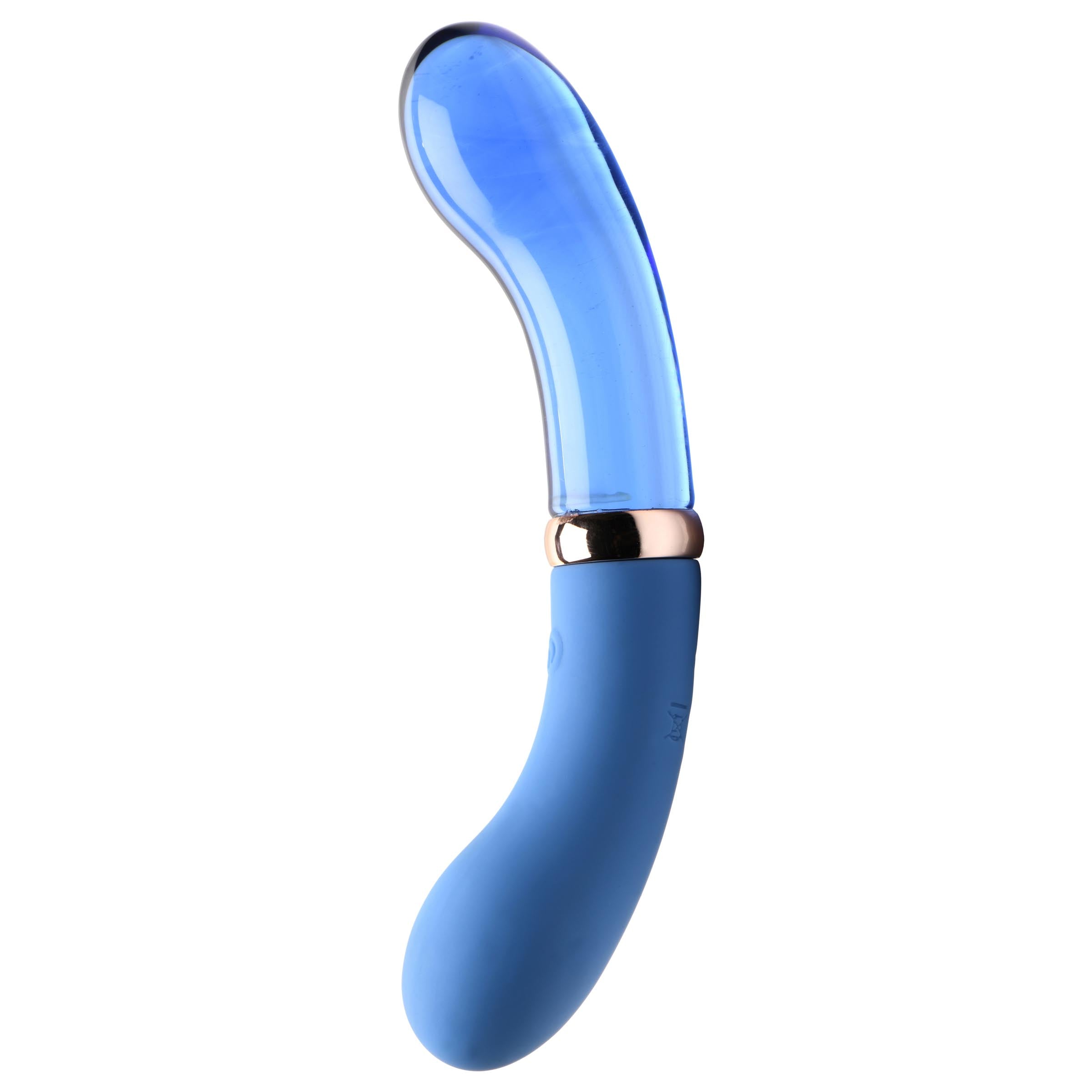 10X Bleu Dual Ended P-Spot Silicone and Glass Vibrator