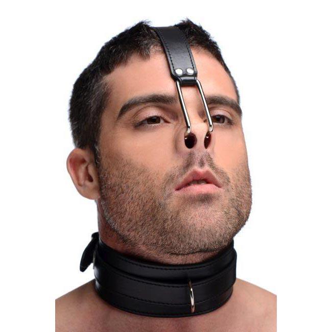 Leather Collar with Nose Hooks