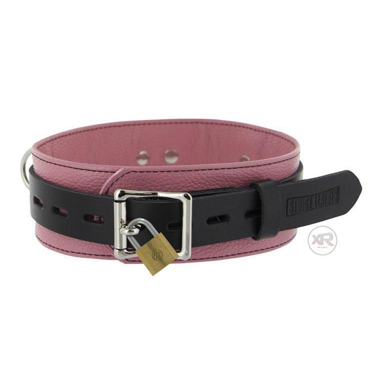 Strict Leather Deluxe Black/Pink Locking Collar