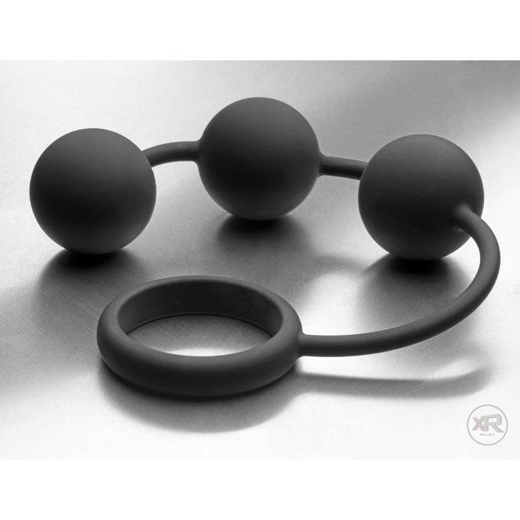 Tom of Finland Silicone Cock Ring with 3 Weighted Anal Balls